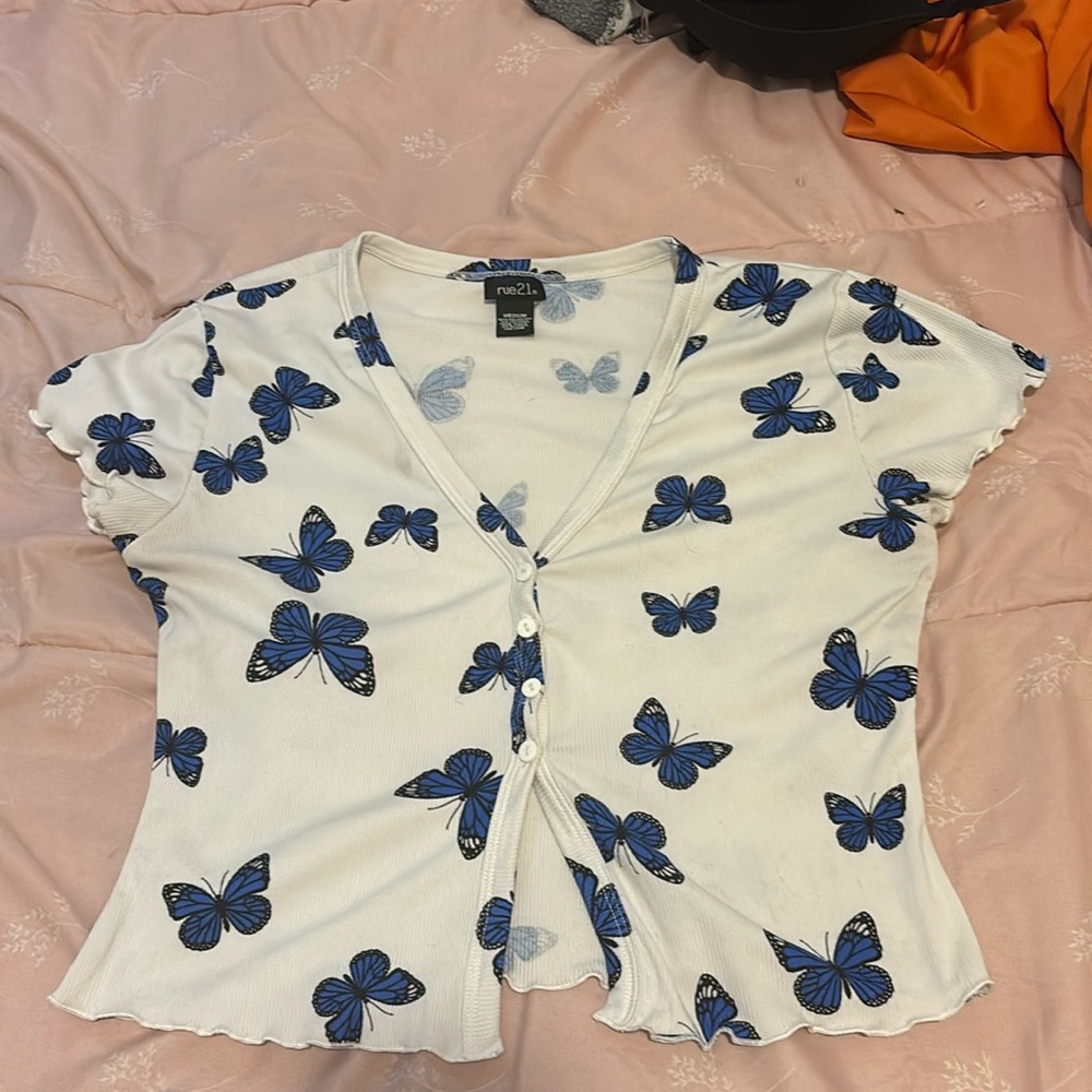 Rue 21 butterfly and cherry tops